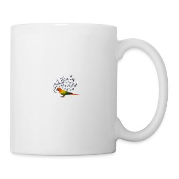 Oiseau tropical perroquet - Mug blanc - blanc - Droite