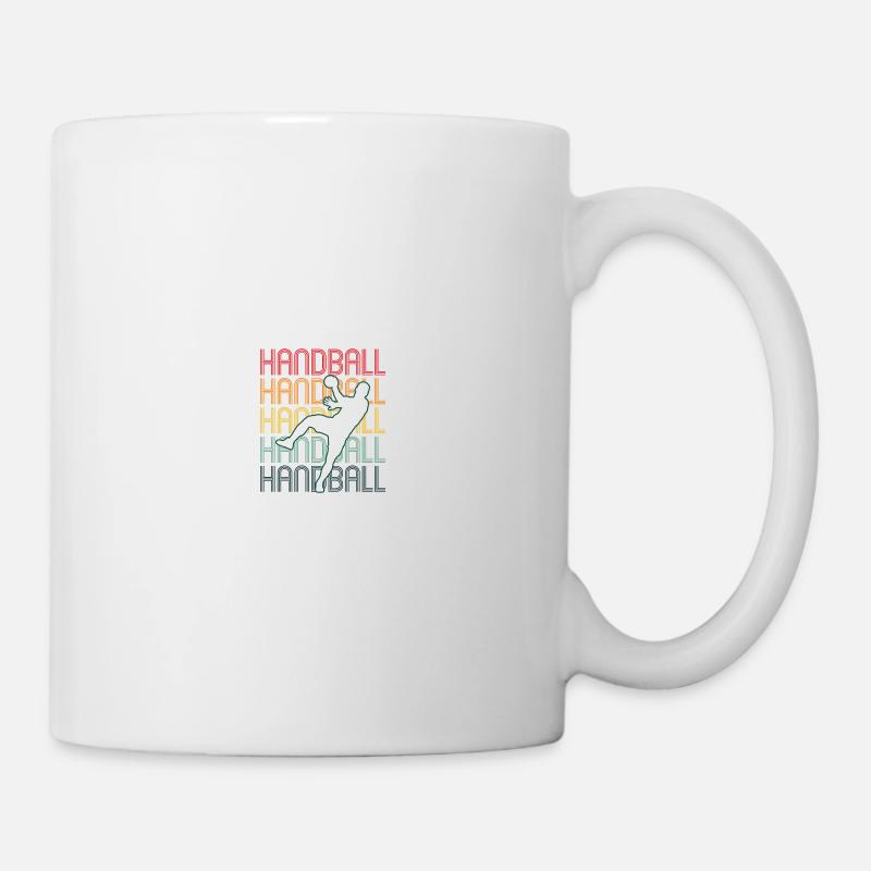 Impression sur le thème du sport joueur de handball rétro - Mug blanc - blanc