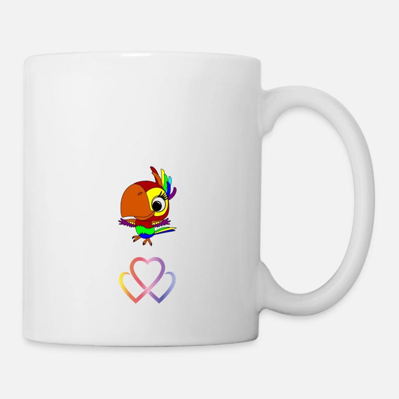perroquet et logo - Mug blanc - blanc