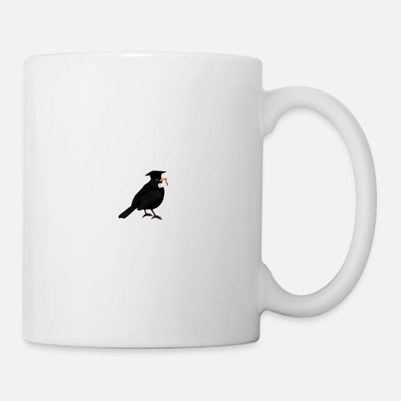 Amsel Vogel Abschluss Schule Doktorhut Biologe - Tasse - Weiß