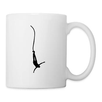 bungee jumper silhouette - Mug - white - Right