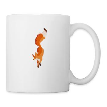 Fuchs Polygon Grafik - Tasse - Weiß - Rechts