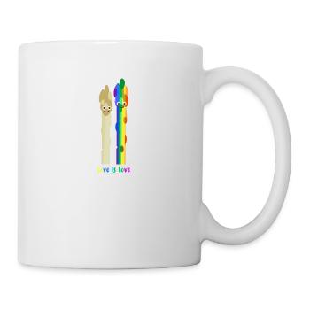 love is love ,lgbt,spargel,bunt,paar,regenbogen - Tasse - Weiß - Rechts