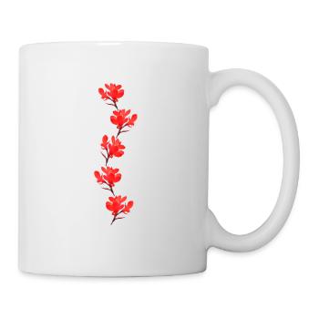 fleurs rouges - Mug blanc - blanc - Droite