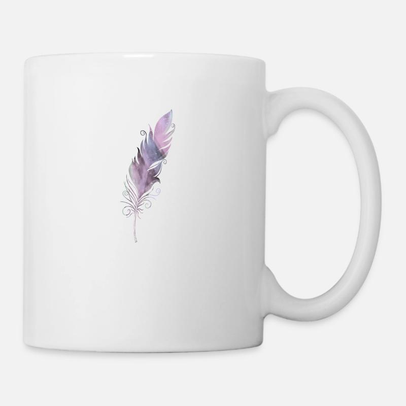 Une belle plume colorée - Mug blanc - blanc