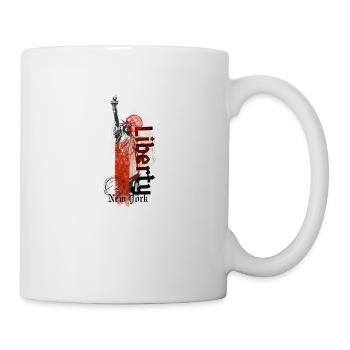 Freiheitsstatue T-Shirt bedruckt - Tasse - Weiß - Rechts