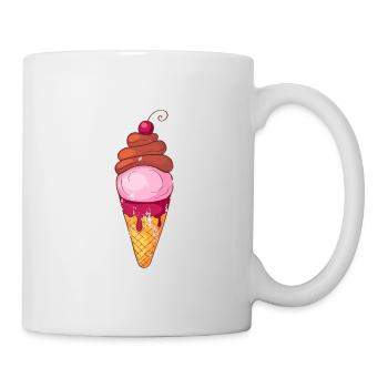 Retro Vintage Grunge Style Eis - Tasse - Weiß - Rechts