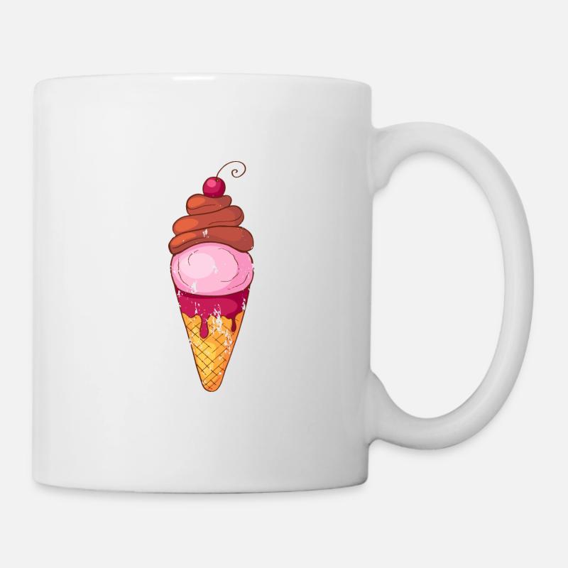 Crème glacée de style grunge vintage rétro - Mug blanc - blanc