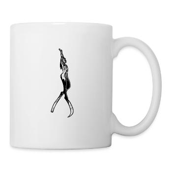 Sportliche Taucherin im Apnoe Modus - Tasse - Weiß - Rechts