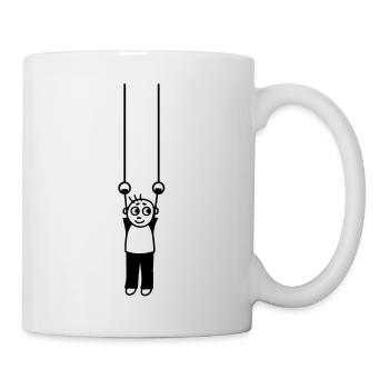 Gymnastics on rings - Mug - white - Right