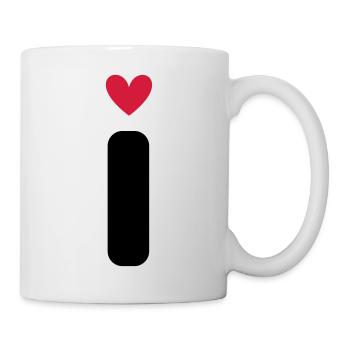 "I" mit Herzchen - Tasse - Weiß - Rechts