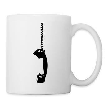 Telefonhörer Nostalgie Retro anrufen antik analog - Tasse - Weiß - Rechts