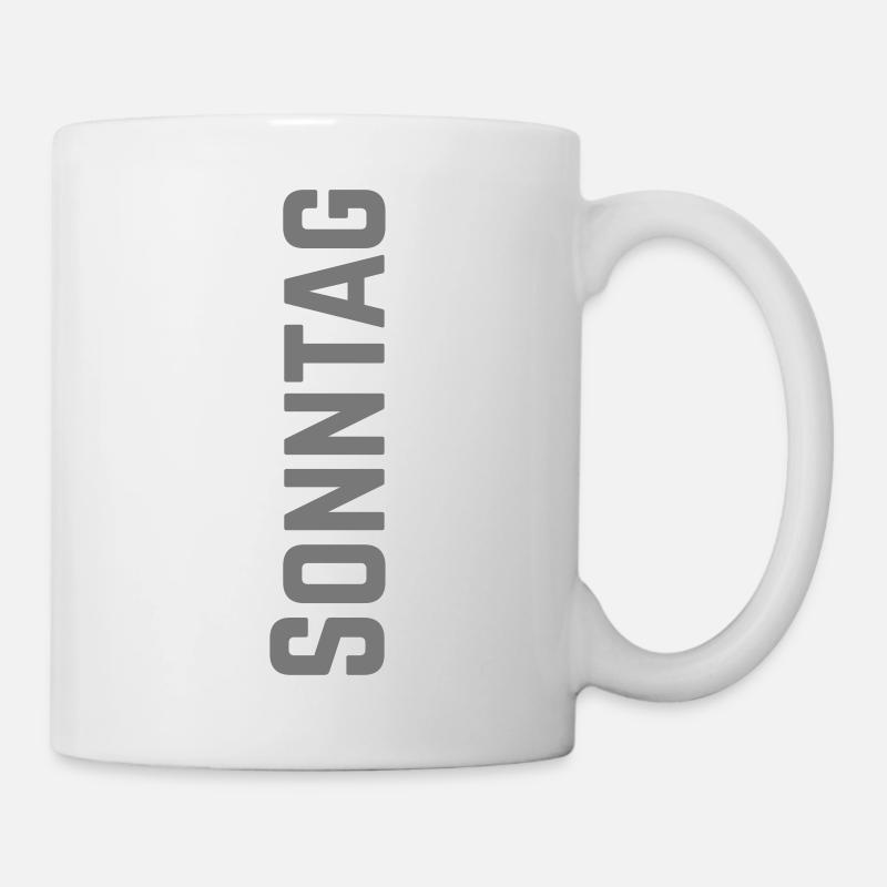 Dimanche en semaine sous forme de texte - Mug blanc - blanc