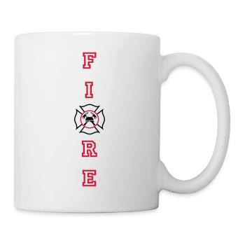 FIRE vertical with Maltese Cross - Mug - white - Right