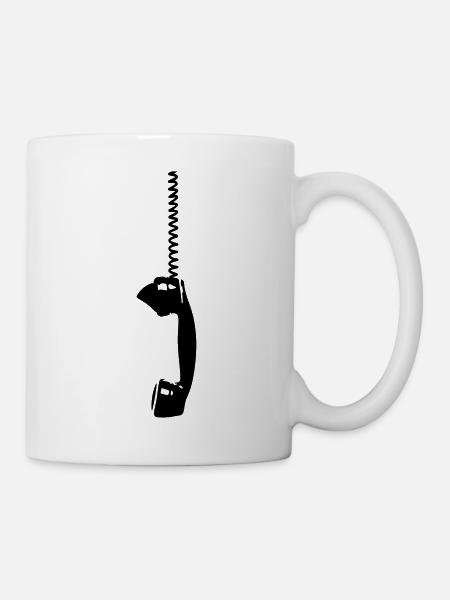 Telefonhörer Nostalgie Retro anrufen antik analog - Tasse - Weiß