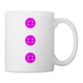 Rosa Knöpfe - Tasse - Weiß - Rechts