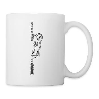 Lioness Partner Line Art - Minimaliste - Mug blanc - blanc - Droite