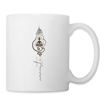 Buddha Head with Namasté Lettering Yoga Saying - Mug - white - Right