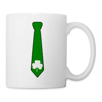 Green Shamrock Necktie St. Patrick's Day Design - Mug - white - Right