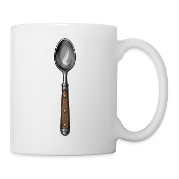Illustration de cuillères dessinées à la main - Mug blanc - blanc - Droite