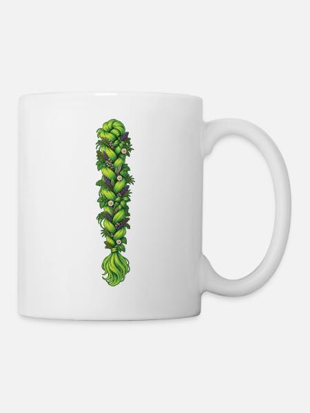 Grüner Zopf mit Kräutern - Tasse - Weiß