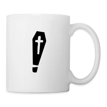 exlamation cercueil croix - Tasse - Weiß - Rechts