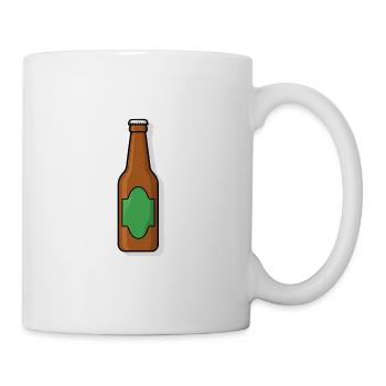 Retro Bierflasche Illustration - Tasse - Weiß - Rechts