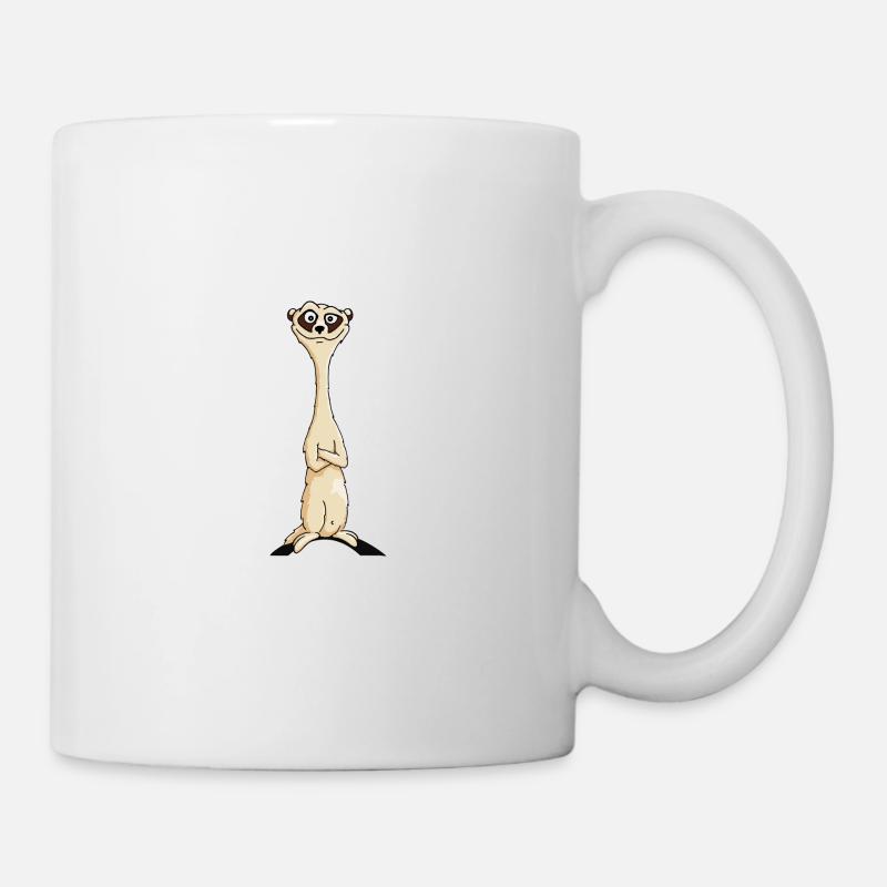 freches Comic Erdmännchen verwegen lässig Geschenk - Tasse - Weiß