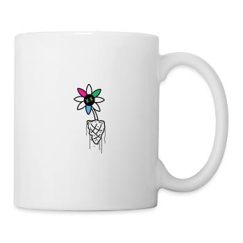 Illustration de crâne de fleur vive - Mug blanc - blanc - Droite