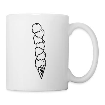 Crème glacée Crème glacée gaufre Gelateria Glacier Gelato - Mug blanc - blanc - Droite