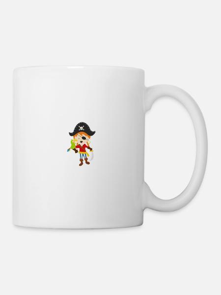 Pirat und Papagei - Tasse - Weiß