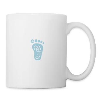Baby Feet, Heart, Flower, Birth Gift, Footprint - Mug - white - Right