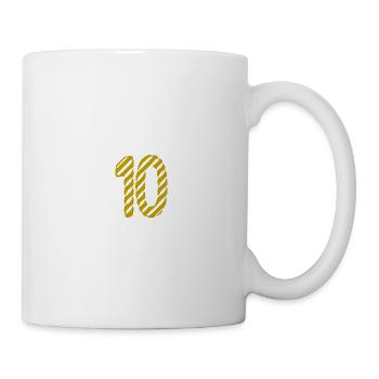 10. 10 JAHRE. 10. Jahrestag. 10-JÄHRIGES JUBILÄUM. - Tasse - Weiß - Rechts
