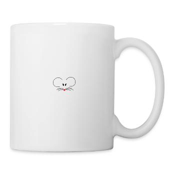 Maus mit roter Herz-Nase. süß - Tasse - Weiß - Rechts