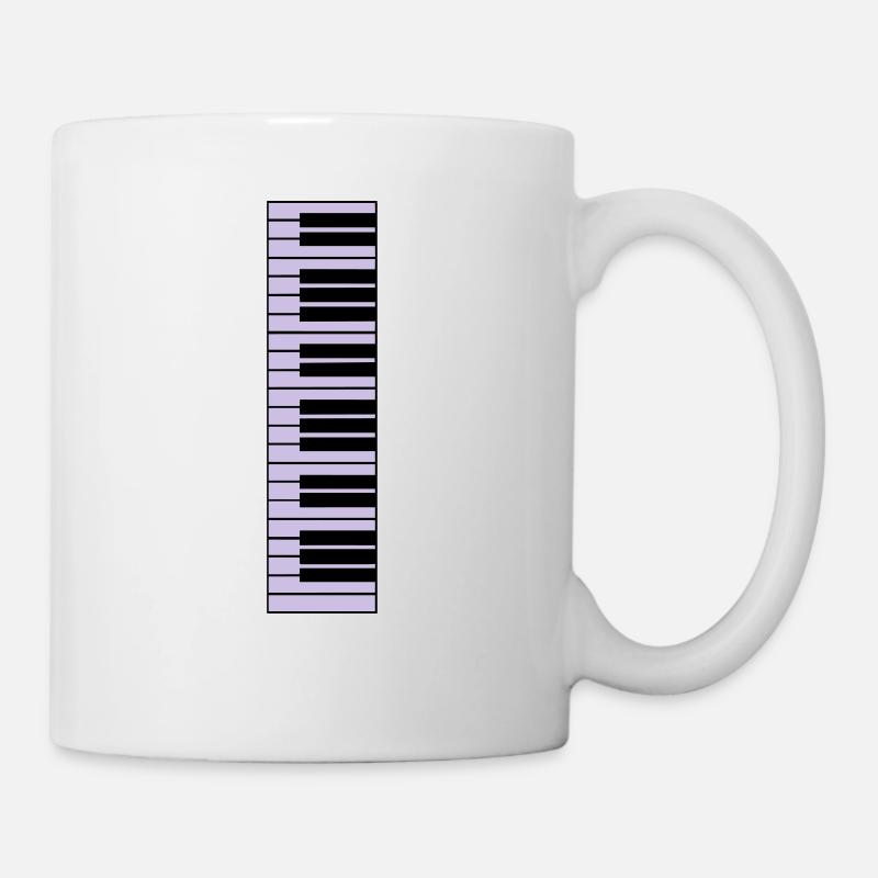 klaviertasten, piano, klavier, keyboard 2farbig - Tasse - Weiß