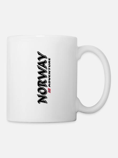 Norwegen - Norwegische Flagge - Tasse - Weiß