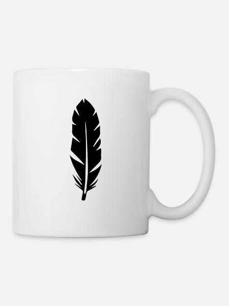 Feder - Tasse - Weiß