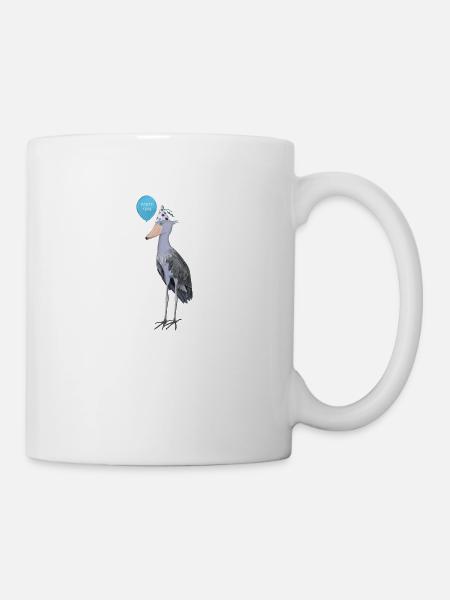 Schuhschnabel feiert Geburtstag Party Vogel - Tasse - Weiß