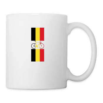 Drapeau de cycliste belge cycliste vélo belgique - Mug blanc - blanc - Droite