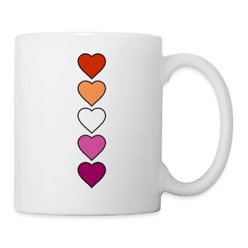 LGBTQ Pride Lesbian Heart Lesbian Flag Lesbian - Mug blanc - blanc - Droite