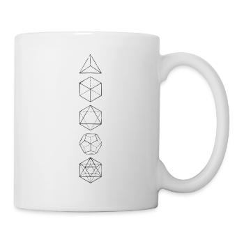 Platonic Solids, 5 Elements, Sacred Geometry, - Mug - white - Right