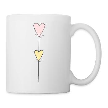 Herz Linie Vertikal - Tasse - Weiß - Rechts