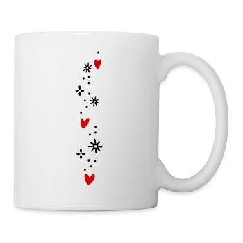 Coeurs Paillettes - Mug blanc - blanc - Droite