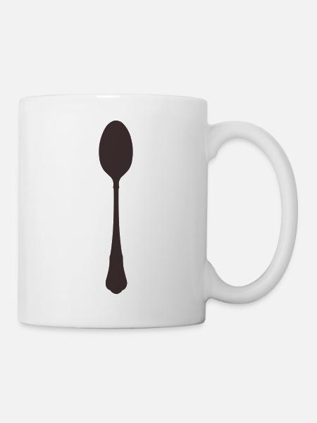 Löffel Besteck - Tasse - Weiß