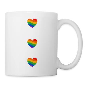 Pride Flag Rainbow Hearts - Mug - white - Right