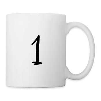 1 AN. 1er ANNIVERSAIRE. ANNIVERSAIRE 1 AN. CHIFFRE - Mug blanc - blanc - Droite