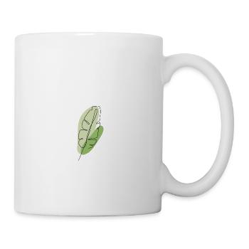 Blatt one line - Tasse - Weiß - Rechts