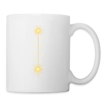Lignes de feux d’artifice dorées - Mug blanc - blanc - Droite
