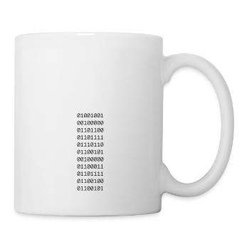 "I LOVE CODE" in binary data. - Mug - white - Right
