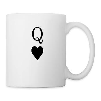 Herz Dame Karte Kartenspiel Poker Geschenk - Tasse - Weiß - Rechts